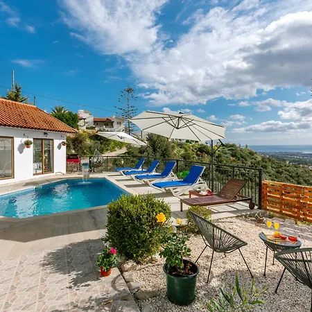 度假居 Dream Villa In Tala With Private Pool, Sea & Mountain Views & Garden Retreat Paphos